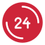 Clock with '24' written on